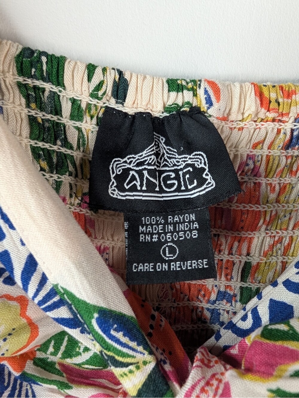 Angie Sleeveless Boho Retro Floral Hanky Hem Dress Size Large - Picture 5 of 6